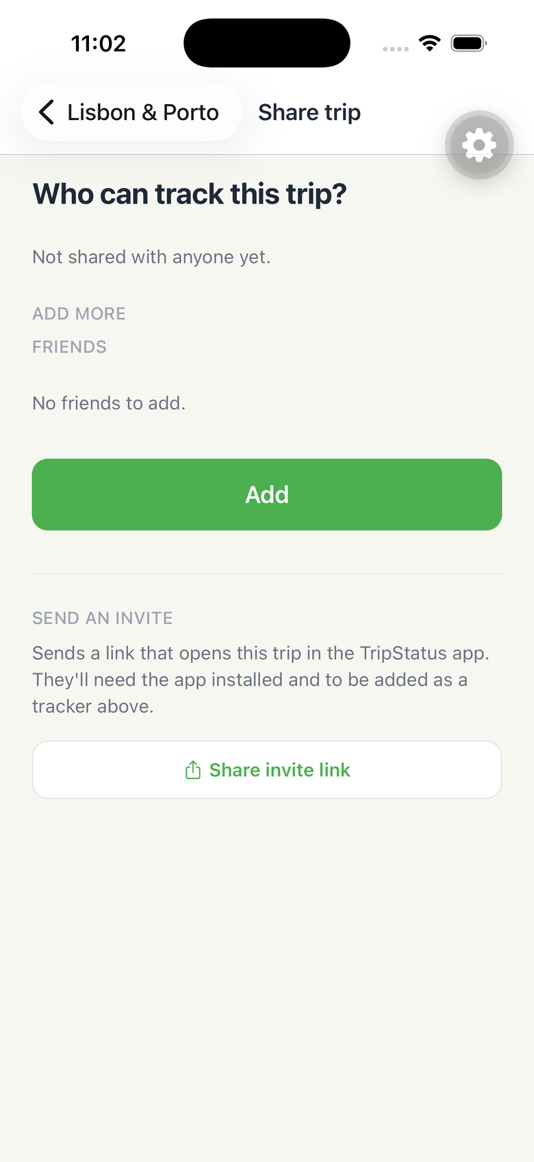 Choosing who can track a trip